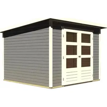 Zahradní domek LG1717 Dřevěný domek KARIBU STOCKACH 4 (82981) tm. Šedý