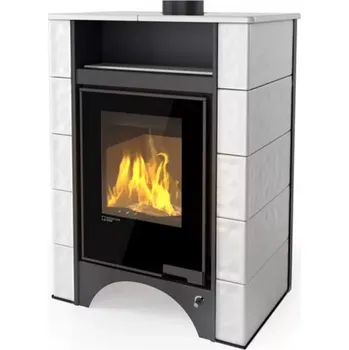 Krbová kamna HSF34-112 Kachlová kamna AQUAFLAM VARIO PERU 11/7kW, kachle bílá Flamingo
