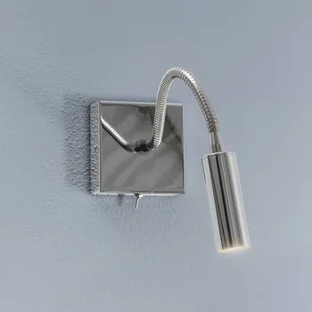 Lampička Argon Nástěnné svítidlo Ojos, chrom, lampa na čtení, nastavitelná, 33 cm, G9 - Délka ohybného ramene 25 cm; hlava - délka 8 cm, Ø 3 cm; montáž na stěnu - šířka 9 cm, výška 9 cm, hloubka 2,5 cm 1 x 6 W LED - Doprava zdarma