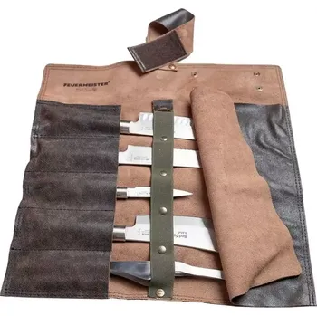 Pouzdro na nůž ANTIKbrown Kožené rolovací pouzdro na nože FEUERMEISTER ANTIK hnědá