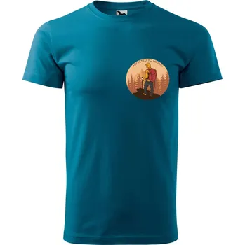 Pánské tričko DOBRÝ TRIKO Pánské tričko Addicted to hiking Velikost: 4XL, Barva: Petrolejová