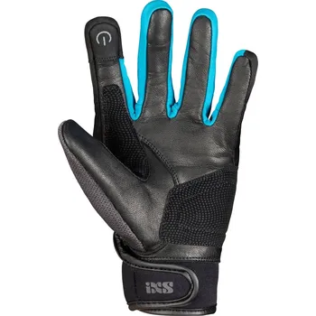 Moto rukavice Klasické dámské rukavice iXS EVO-AIR X40465 černo-tyrkysová DM X40465-370-DM