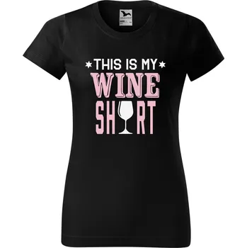 Dámské tričko DOBRÝ TRIKO Dámské tričko s potiskem Wine shirt Barva: Černá, Velikost: S