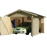 LG1885 Dřevěná garáž KARIBU 54133 28 mm natur