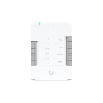 Ubiquiti Přístupový systém (UA-Hub-Door), rozbočovač/kontroler, 1x PoE++ vstup, 5x 1Gb LAN, PoE výstup, 4x relé, DIN