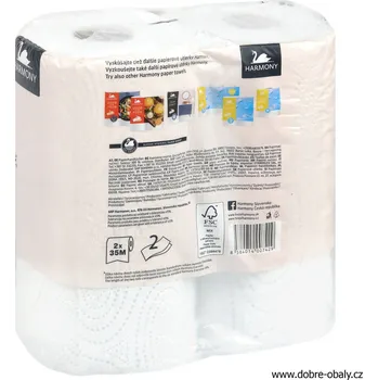 Papírový kapesník Kuchyňské role Harmony XXL 2 vrstvé, 2 role
