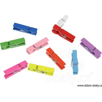 Party dekorace Dřevěný kolíček MIX BAREV, 10 ks