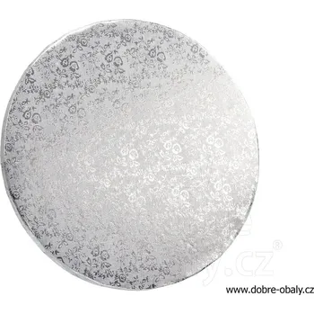 Pevná podložka pod dorty LUXURY 30 cm stříbrná
