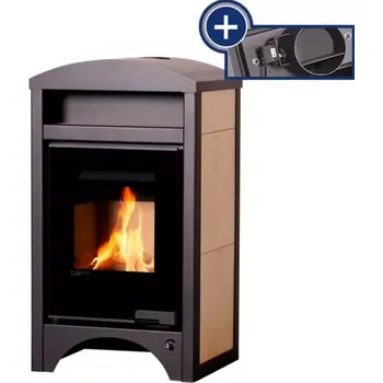 Krbová kamna HSF34-008 Krbová kamna AQUAFLAM VARIO BARMA 11/7kW dlažba Ořech Flamingo