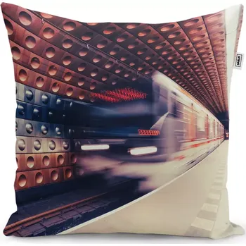 Polštář Dekorační polštář Metro v barevné stanici - Sablio - 50x50 cm