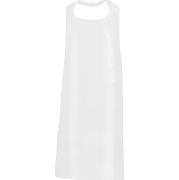 Kuchyňská zástěra Zástěra jednorázová 120x76cm bílá, L, PE 200ks v roli