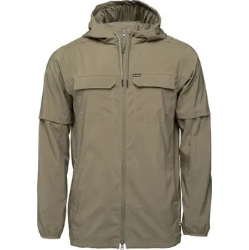 Pánská bunda Columbia SKIEN VALLEY HOODED LS SHIRT M Khaki, Černá, Bílá
