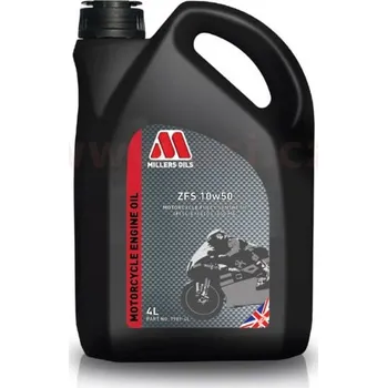 Motorový olej Millers Oils ZFS 10w50, plně syntetický olej pro vysoce výkonné 4-taktní motocyklové motory, 4 L 79894