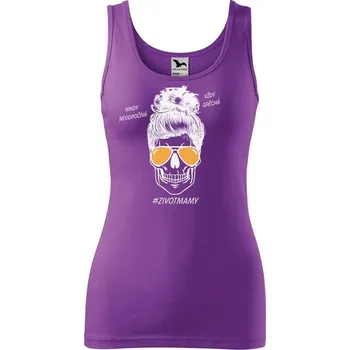 DOBRÝ TRIKO Dámské tílko s potiskem Život mámy Velikost: 2XL, Barva: Fialová