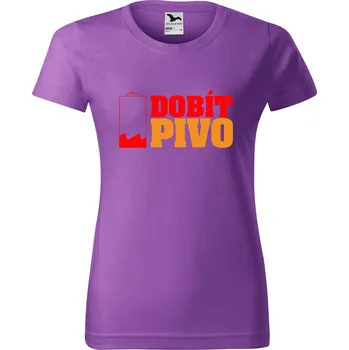 Dámské tričko DOBRÝ TRIKO Dámské tričko s potiskem Dobít pivo Barva: Fialová, Velikost: XL