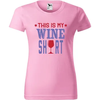 Dámské tričko DOBRÝ TRIKO Dámské tričko s potiskem Wine shirt Barva: Růžová, Velikost: 3XL