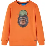 vidaXL Dětská mikina tmavě oranžová 116