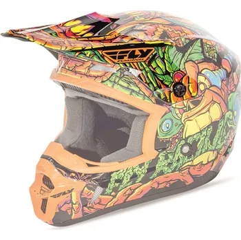 Helma na motorku kšilt na přilbu FLY Kinetic Jungle - FLY RACING - USA (oranžová/zelená) 73-4756