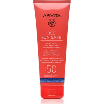 Stínicí technika Apivita Bee Sun Safe Hydra Fresh Milk SPF50 opalovací mléko na obličej a tělo SPF 50 200 ml