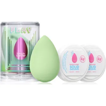 Kosmetický štětec beautyblender® Game Changer Set beautyblender® Original houbička na make-up 1 ks + beautyblender® Blendercleanser Solid Lavender tuhý čistič na make-up houbičky a štětce 2 ks