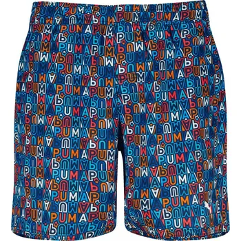 Chlapecké plavky PUMA - PRINTED MID SHORTS 1P MUL CHLAPECKÉ ŠORTKOVÉ PLAVKY MODRÉ 947061-01164