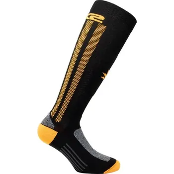 SIXS MOT2 motocyklové podkolenky černá/oranžová (Velikost: 44/47) MOT2-13