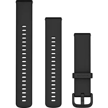 Řemínek na hodinky Silikonový řemínek Garmin 20mm (pro Venu, Venu Sq, Venu 2 plus aj.), černý V2, Quick Release, + prodloužená část, 010-12932-64