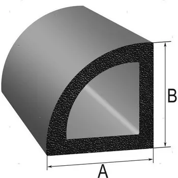 Těsnící profil TRIM-LOK DELTA RUBBER SEAL BLACK HT Rozměr: 16x16mm, Balení: balení 15m