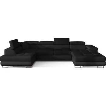 Sedací souprava Rohová rozkládací sedací souprava RODRIGO 345 cm Sawana 14/Soft 11 černá levá