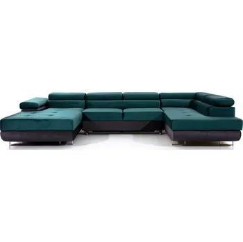 Sedací souprava Rohová rozkládací sedací souprava RODRIGO 345 cm Monolith 37/Monolith 97 tmavě zelená pravá