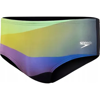 Slipy Pánské plavkové slipy Speedo Allover Digital Brief, černo-fialové, velikost 28