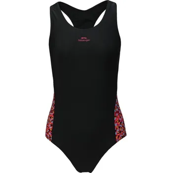 Dámské plavky Slazenger Splice Racerback Swimsuit Womens Black/Fuschia 8 (36)