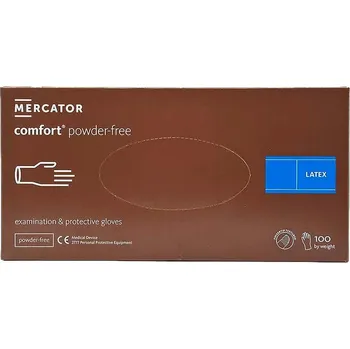 Vyšetřovací rukavice Vyšetřovací rukavice Comfort PF latex, nepudrované, vel. M, 100 ks