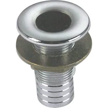 Člun NUTICHE Průchodka z pochromované mosazi s hadicovou přípojkou Závit: 3/8", Průměr hadice: 15mm