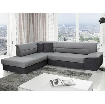 Sedací souprava Rozkládací rohová sedačka BERGIMO šedá / tmavě šedá