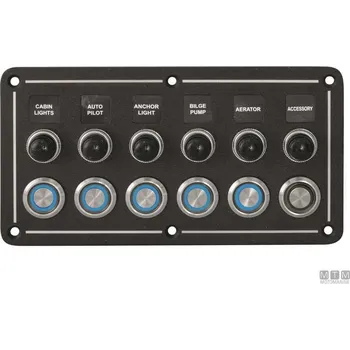 LED panel MTM Vodotěsný hliníkový panel IP65 s nerezovými tlačítky LED 95x178mm