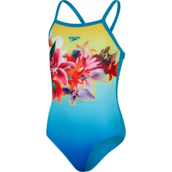 Dívčí plavky Speedo One Piece Swimsuit Blue/Yellow 15-16 3XL