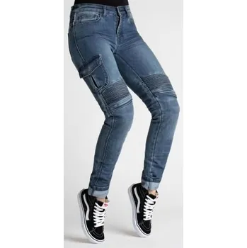 Moto kalhoty Dámské moto kalhoty BROGER OHIO jeans washed blue (Velikost: 32) MCF_13141