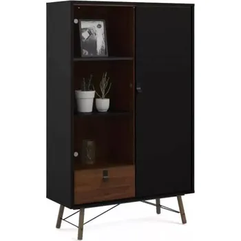 Vinotéka Vitrína Rain 008 černá MAT/ořech - doprava zdarma - SLEVA 3% s kodem radost25