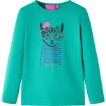 vidaXL Dětské tričko s dlouhým rukávem jasně zelené 116