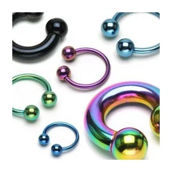 Piercing Atreya Ocelová podkova s kuličkami - barevná Barva: Modrá, Velikost: 1 mm x 8 mm x 3 mm