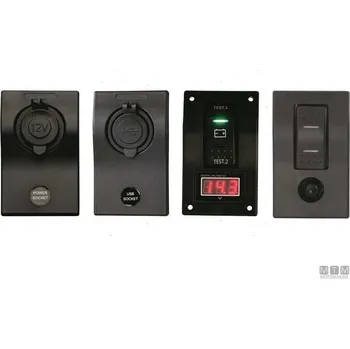 Elektrická zásuvka MTM Panel Startech IP65 s USB-12V-Voltmetr-čerpadlo Varianta: Startech-dvojitá 3A USB zásuvka