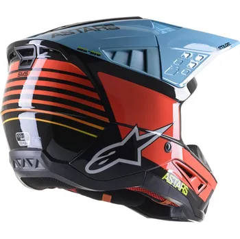 Helma na motorku přilba S-M5 SPEED, ALPINESTARS (černá/žlutá fluo/světlá modrá lesklá, vel. L) (Velikost: XS) 8304822-1577