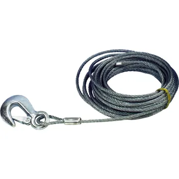 NUTICHE Ocelové lano pro ruční navijáky s lisovaným okem a karabinou Varianta: průměr 7mm, délka: 10m