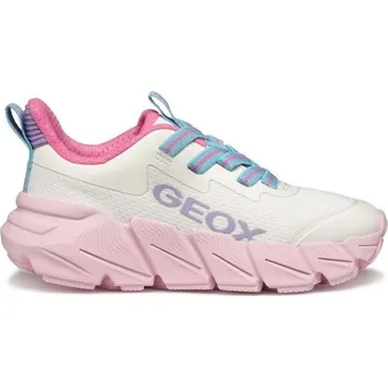 Dívčí obuv Dětské vycházkové boty Geox J FLEXYPER FAST A 31 Bílá, Růžová