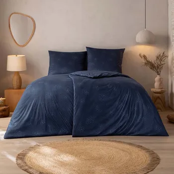 Povlečení Stella Ateliers Luxusní ložní povlečení RENO modré 140 x 200, 70 x 90 cm zipový uzávěr