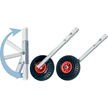 Člun NUTICHE Nerezová překlápěcí kolečka k nafukovacím člunům-150 kg-průměr kola 300 mm