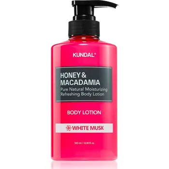 Tělový krém KUNDAL Honey & Macadamia White Musk vyživující tělové mléko s hydratačním účinkem 500 ml