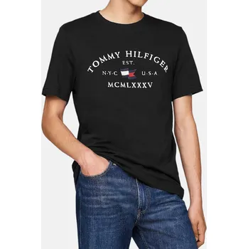 Pánské tričko Pánské černé triko Tommy Hilfiger - Velikost L, Barva Černá 56194 MW0MW36454