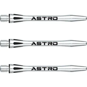 Příslušenství pro šipky Násadky na šipky Winmau Astro hliník, stříbrné, dlouhé